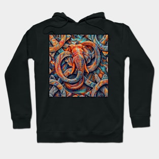 Interlocking Abstract Geometric Figures Dimensions Hoodie